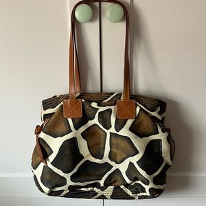 Dooney & Bourke Brown and Cream Satchel